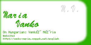 maria vanko business card